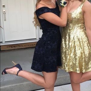 Dark blue prom dress